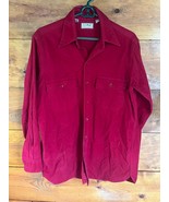 LL Bean Shirt Red Chamois Cloth Button Up Work Chore Mens 15 1/2 Large V... - $382.60 MXN