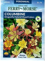 GIB Columbine Dragonfly Hybrid Mixed Colors Flower Seeds Ferry Morse  - $9.00