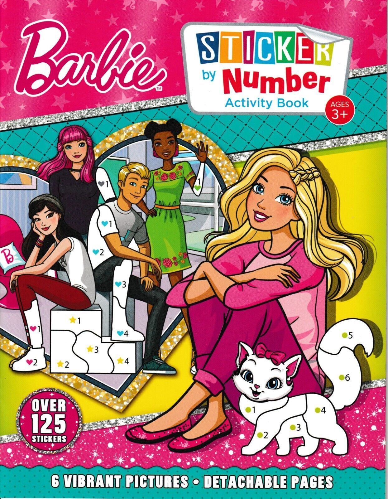 BARBIE:  Sticker by Number Activity Book, OVER 125 Stickers Detachable P... - $4.74