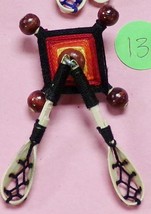 Native American Hatpin God&#39;s Eye Ballstick Black Red Hat Pin Seminole Ha... - $24.99