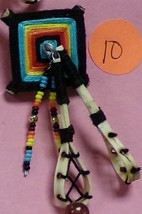 Native American Beaded Hatpin Ballsticks Hat Pin God&#39;s Eye Black Turquoi... - $24.99