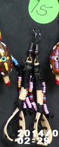 Native American Hand Made Dangle Beaded Ball Sticks Earrings Unique Pink... - $25.00
