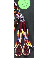 Native American Hand Made Dangle Beaded Ball Sticks Earrings Unique Semi... - £19.65 GBP