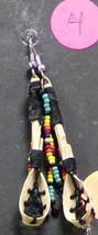 Native American Hand Made Dangle Beaded Ball Sticks Earrings Unique Turq... - £19.98 GBP