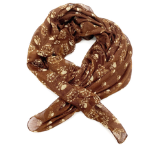 Skull And Crowns Unisex Scarf Goldenrod Mustard Brown Rectangle Grunge - £11.68 GBP