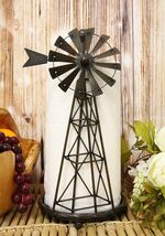 Ebros 14.5&quot;H Rustic Country Farm Windmill Paper Towel Holder Metal Figurine - €48,12 EUR