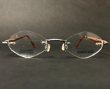 Essence Eyeglasses Frames ES070 047 Brown Wood Silver Rimless Diamond 47... - $65.23