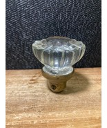 VINTAGE ORIGINAL INTERIOR GLASS / Brass DOOR KNOB HANDLE CLEAR - $14.50