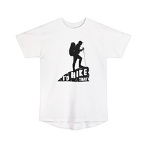 Personalized Unisex Long Body Urban Tee: Black and White &quot;I&#39;d Hike That&quot; Silhoue - £23.12 GBP+