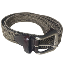 Torino Leather Company Woven Braided Cord Leather Belt Brown Tan - Size 46 - £29.32 GBP