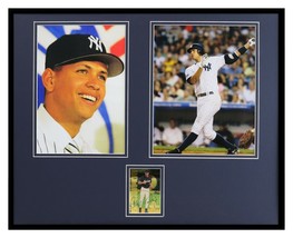 Alex Rodriguez Signed Framed 16x20 Rookie Card &amp; Photo Set CLASSIC Yankees - £193.94 GBP