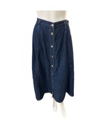 Vintage Carole Little Denim Button Down Maxi Skirt - £23.67 GBP