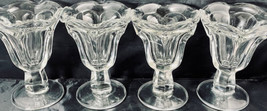 Ice Cream Sundae Glass Tulip Design Heavy Quality Heavy Footed (4) 5-7/16&quot; - £30.90 GBP