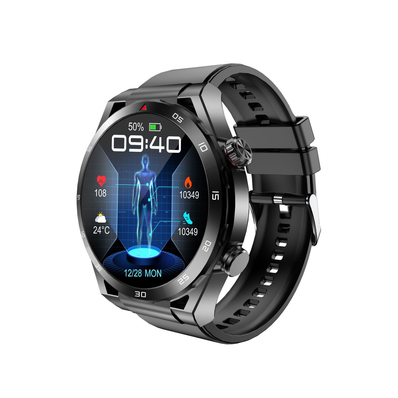 Et450 Smart Watch Bluetooth Calling Ecg Body Temperature Heart Rate Blood Pressu