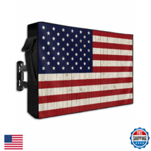 DOME-SPACE Outdoor TV Cover for Outside Flat Screen,American Flag on Woo... - $55.86