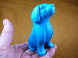 (Y-DOG-LA-750) LABRADOR Blue Dog carving FIGURINE gemstone dogs lover - £27.41 GBP