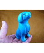(Y-DOG-LA-750) LABRADOR Blue Dog carving FIGURINE gemstone dogs lover - £27.56 GBP