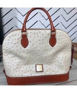 Dooney &amp; Bourke Beautiful White Ostrich Zip Satchel~Great Condition - $98.01