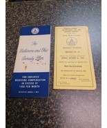 B&amp;O Railroad Pittsburgh Buffalo 1965 Timetable &amp; Employee Annuity Plan 1953 - $19.79