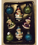 Radko Glass Ornaments 8 Count Santa Rounds  - £11.73 GBP