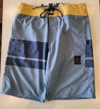 Volcom Slingers Mens Size 28 Blue &amp; Yellow Board Shorts Swim Trunks - £8.48 GBP