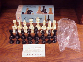 Set of 32 Plastic Chess Men Pieces, from Milton Bradley, Staunton Design... - $5.95