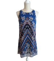 By &amp; By Womens Size Small Blue Floral Sheer Sleeveless Dress Lined - £12.36 GBP
