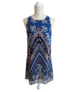 By &amp; By Womens Size Small Blue Floral Sheer Sleeveless Dress Lined - £12.50 GBP