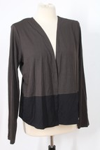 NWT J Jill M Brown Black Color Block Open-Front Stretch Topper Cardigan Top - £22.77 GBP