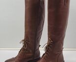 *E) Lucky Brand Woman Bourbon Vachetta Full Zip 18" Brown Boots LK-RIA 8M - $29.69