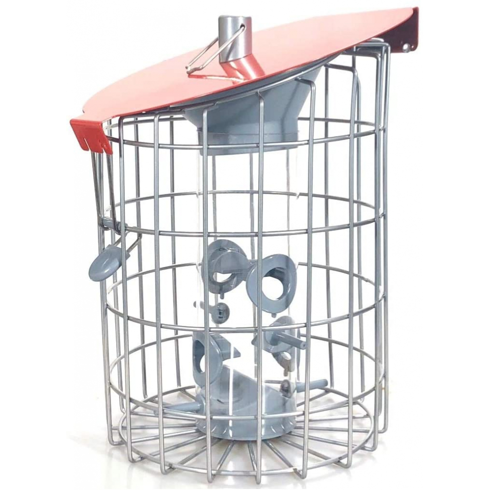 Nuttery 11 x 7.5 in. Roundhaus Squirrel Resistant Seed Feeder Red - $71.26