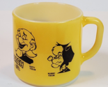 Federal Glass Dog Patch Mug Coffee Cup USA  1968 Lil&#39; Abner Comic Yellow... - $19.75