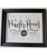 Powder Room Open Seating Farmhouse Rustic Framed Toilet Bathroom Wall Sign - $27.15 CAD