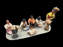 Vintage Miniature Doll Figurine 4&quot; Fabric Village Scene Mini Figurines H... - $12.00