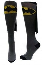 Batman Logo Black, Grey and Yellow Knee High Derby Socks with Cape, NEW ... - £10.04 GBP