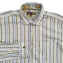 Ted Baker Dress Shirt Mens 16 40.5 Striped Long Sleeve Flip Cuff Button Up - $22.69 CAD