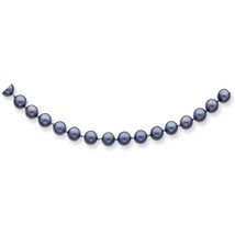 14K Gold 6mm Dyed Black Cultured Round Pearl Strand 16&quot; - £314.54 GBP