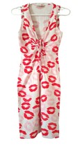 Papaya Kisses Red and White Bodycon Mini Dress  v-neck- Women&#39;s Size M - £56.13 GBP