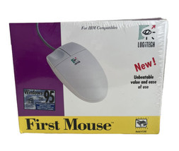  Logitech First Mouse Wheel PS/2 Wired Trackball Model 1340 NEW  - £22.10 GBP