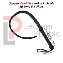 Real Cow Hide Leather BULLWHIP 03 Feet Long 08 Plait Indiana Jones Whip Handmade - £73.45 GBP