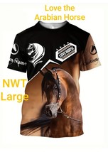 3D Arabian Horse Cowboy  Love Western Unisex Premium Shirt Large Men Wom... - £18.64 GBP