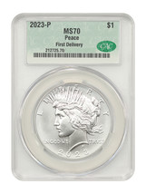 2023-P $1 Peace Dollar CACG MS70 (First Delivery) - £141.96 GBP