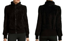 Betsey Johnson Performance Women&#39;s Mock Neck Sherpa Bomber Jacket Black,... - $48.95