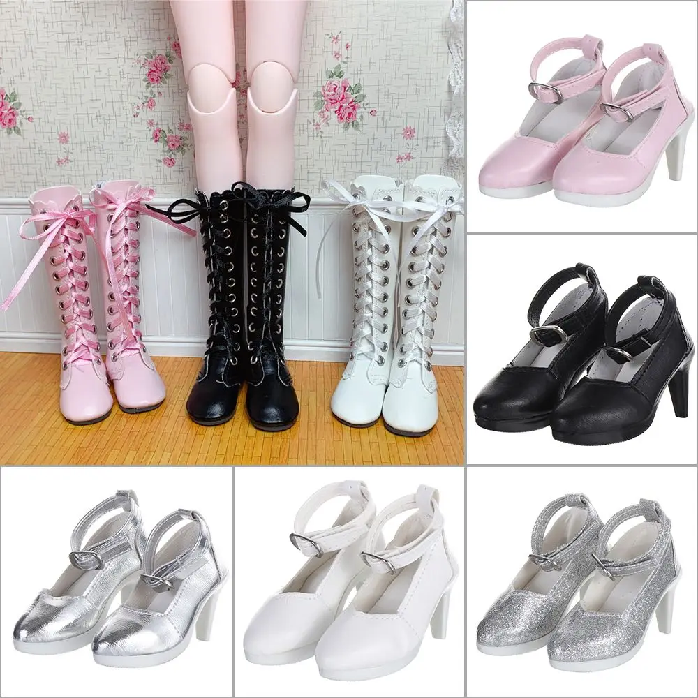 New 11 Styles 7.8CM Doll Wearing PU Leather 60cm Doll Boots Fabric Shoes Play - £7.08 GBP+