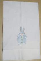 Patience Brewster Krinkles Easter Blue Egg Bunny Tea bar hand towel Retired - £28.14 GBP