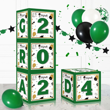 2024 Graduation Party Decorations, 4Pcs Green Graduation Balloon Cardboard Boxes - £22.74 GBP