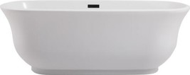 Soaking Bathtub Modern Contemporary 67-In Chrome Glossy White Nylon Fibe... - $2,229.00