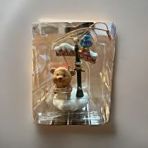 Vintage Christmas Traditions Santa Bear Cub Caroling Blue Bird Street Sign - $9.89