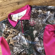 Realtree Camo Quarter Zip Sweater Womens Large Pink Camouflage - £5.50 GBP