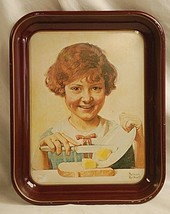 Norman Rockwell 1975 The Butter Girl Collector&#39;s Tray Vintage Litho Adve... - £31.27 GBP